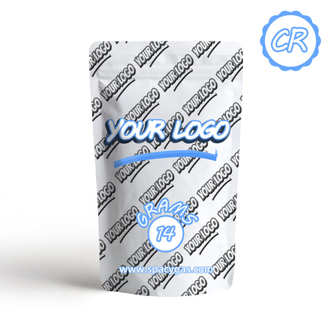 Custom 14 Gram Mylar Bag 5"x 8.1", Child Proof Zipper