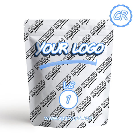 Custom 1 Pound Mylar Bag 14" x 16.5", Child Proof Zipper - SpacyGas