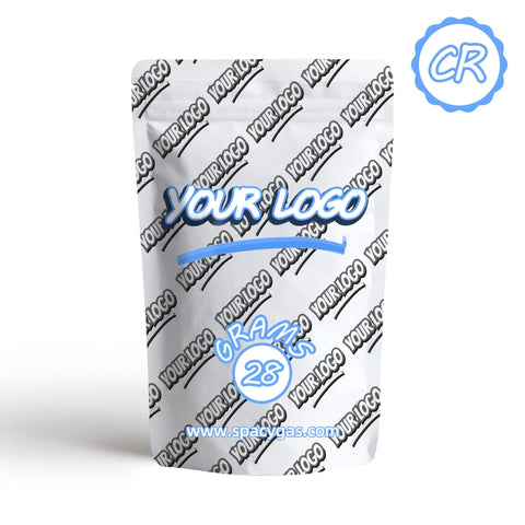 Custom 28 Gram Mylar Bag 6"x 9.3", Child Proof Zipper - SpacyGas