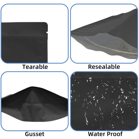 Pound Mylar Bag 14x16.5 inch Matte Black - SpacyGas