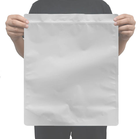 Pound Mylar Bag 14x16.5 inch Matte White - SpacyGas