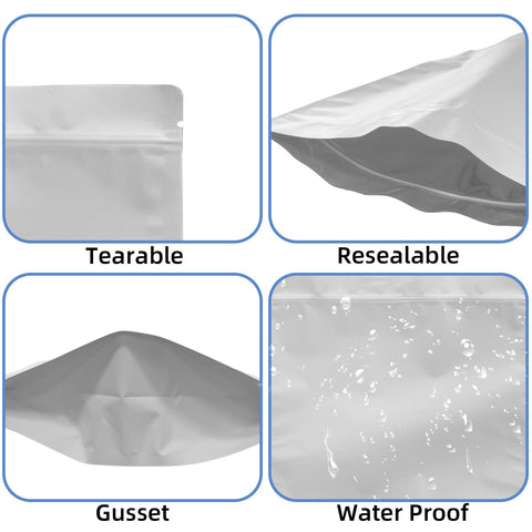 Pound Mylar Bag 14x16.5 inch Matte White - SpacyGas