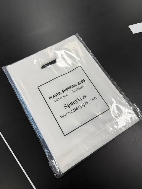 SpacyGas Plastic Shopping Bag with Die Cut Handle Bag 7.9"x10.6" - SpacyGas