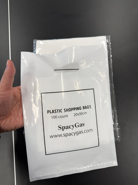 SpacyGas Plastic Shopping Bag with Die Cut Handle Bag 7.9"x10.6" - SpacyGas