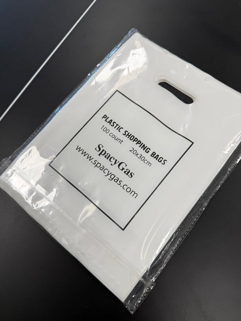 SpacyGas Plastic Shopping Bag with Die Cut Handle Bag 7.9"x10.6" - SpacyGas