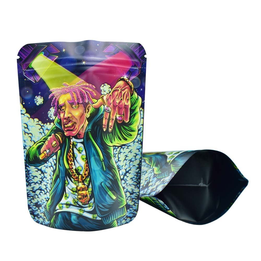 100 Pack Rapper Custom Designed 3.5 Gram Mylar Bags Empty Packaging ...