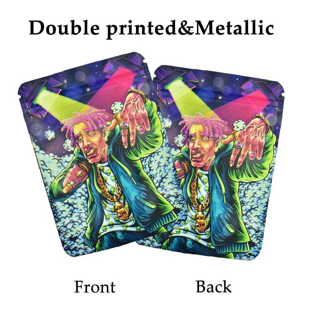 100 Pack Rapper Custom Designed 3.5 Gram Mylar Bags Empty Packaging ...