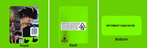 Custom Your Own 3.5 Gram Mylar Bag 4x5″ Stand-up Pouch - SpacyGas
