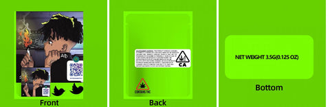 Custom Your Own 3.5 Gram Mylar Bag 4x5″ Stand-up Pouch - SpacyGas