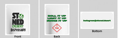 Custom Your Own 3.5 Gram Mylar Bag 4x5″ Stand-up Pouch - SpacyGas