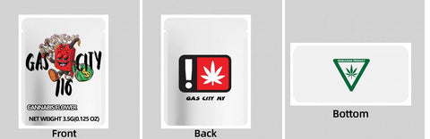 Custom Your Own 3.5 Gram Mylar Bag 4x5″ Stand-up Pouch - SpacyGas